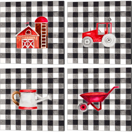 Fun Farm Icon by Janice Gaynor, 4 Piece Canvas Art Set