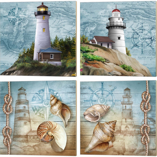 Lighthouse by Tom Wood, 4 Piece Canvas Art Set
