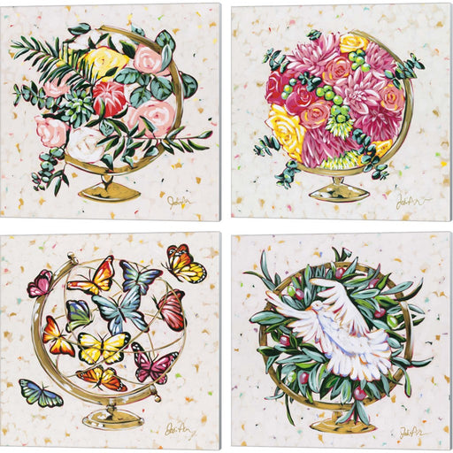 Globe Growth, Healing, Hope & Peace by Jodi Augustine, 4 Piece Canvas Art Set