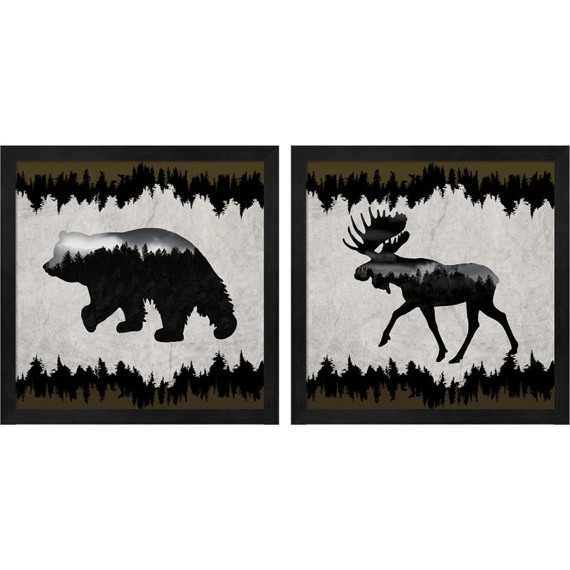 Rustic Lodge Collection by LightBoxJournal, 2 Piece Black Framed Art Set