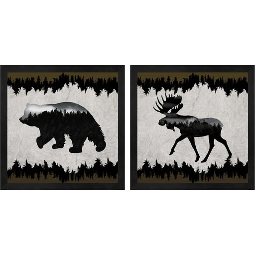 Rustic Lodge Collection by LightBoxJournal, 2 Piece Black Framed Art Set