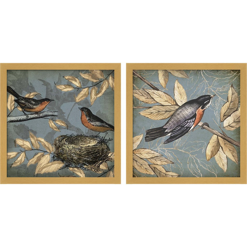Songbird Fable by Posters International Studio, 2 Piece Natural Framed Art Set