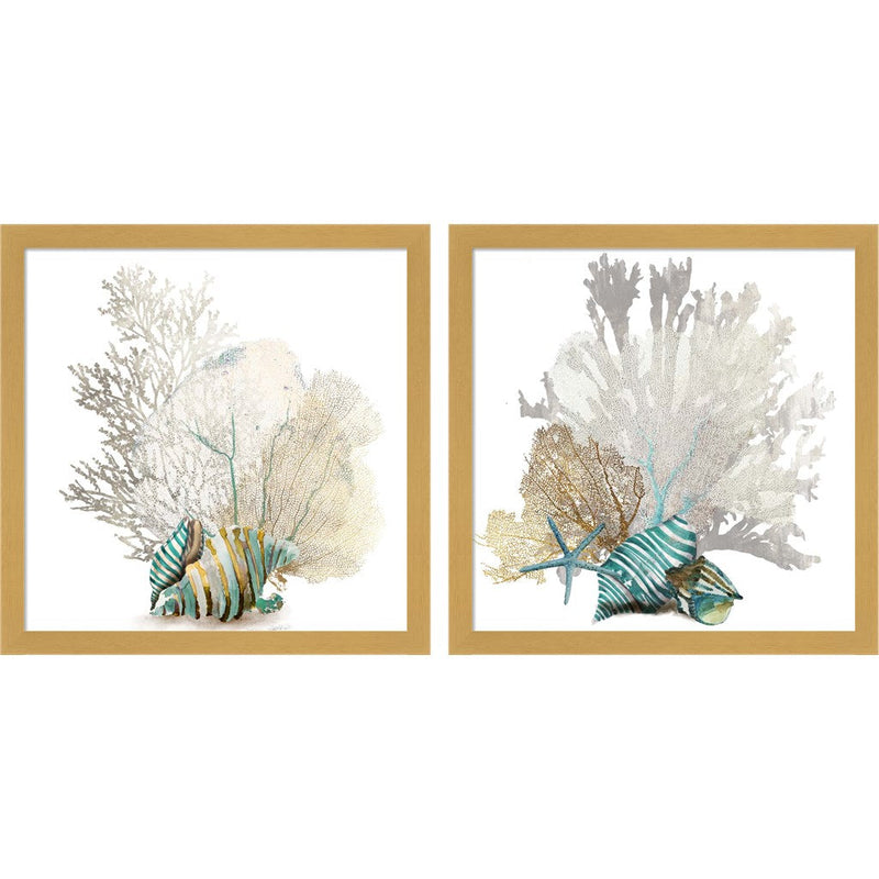 Coral by Aimee Wilson, 2 Piece Natural Framed Art Set