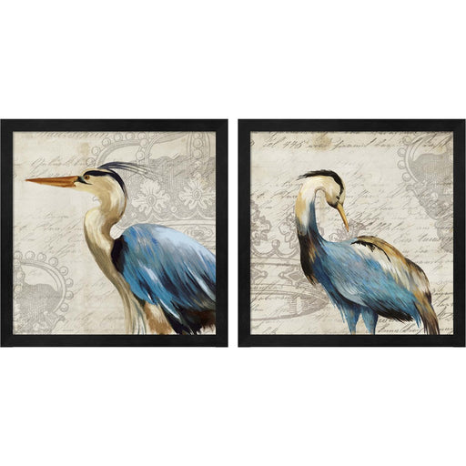 Heron by Aimee Wilson, 2 Piece Black Framed Art Set