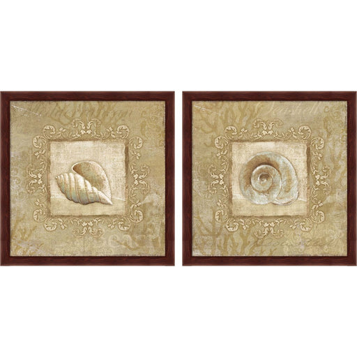 Sophisticated Coastal A by NBL Studio, 2 Piece Mahogany Framed Art Set