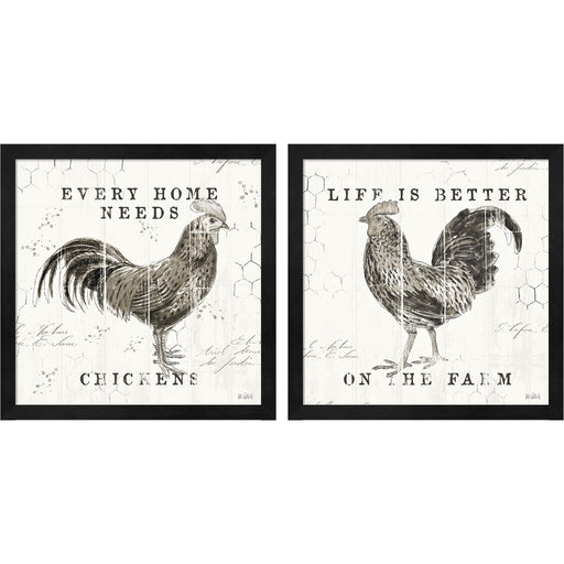 Farmhouse Fresh A by Katie Pertiet, 2 Piece Black Framed Art Set