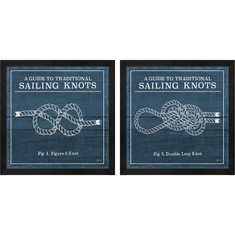Vintage Sailing Knots B by Mary Urban, 2 Piece Black Framed Art Set