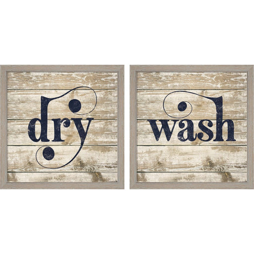 Wash & Dry by Kyra Brown, 2 Piece Rustic White Framed Art Set