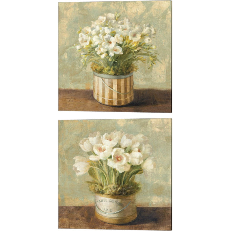 Hatbox Freesia & Tulips by Danhui NAI, 2 Piece Canvas Art Set