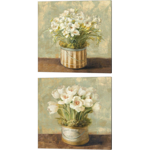 Hatbox Freesia & Tulips by Danhui NAI, 2 Piece Canvas Art Set
