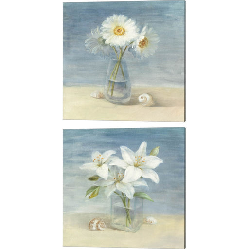 Daisies, Lilies and Shells by Danhui NAI, 2 Piece Canvas Art Set
