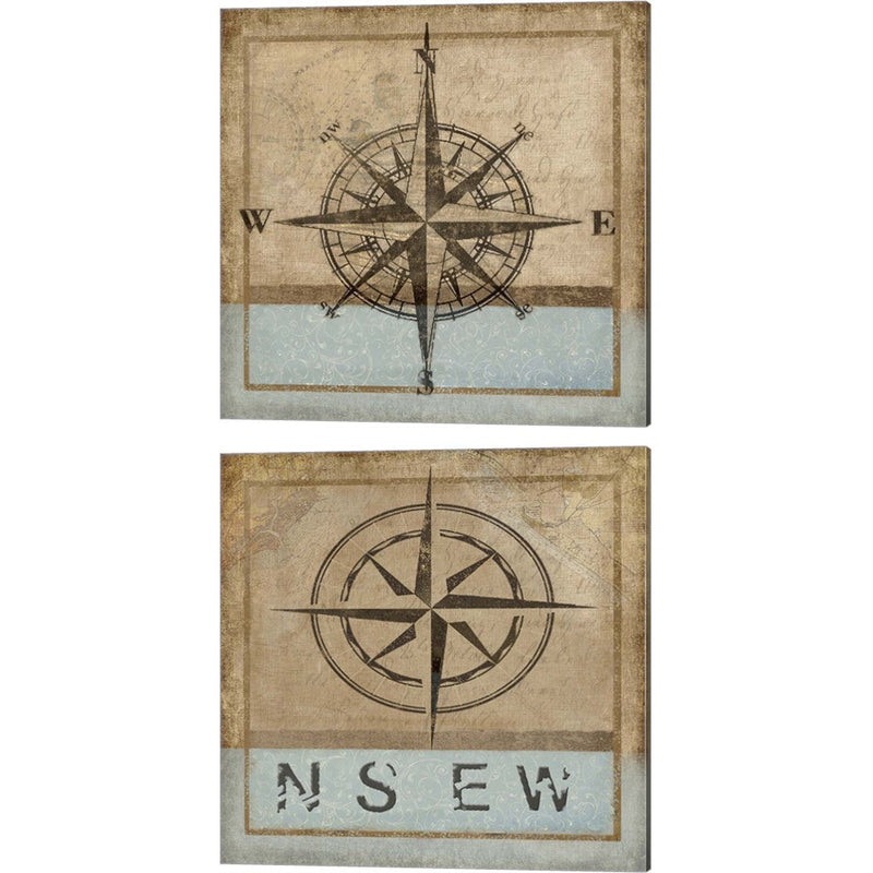 Compass Rose by Karen J. Williams, 2 Piece Canvas Art Set