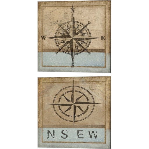 Compass Rose by Karen J. Williams, 2 Piece Canvas Art Set