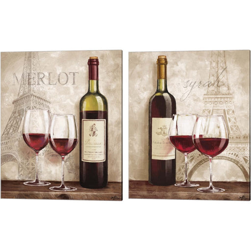 Wine in Paris by Janelle Penner, 2 Piece Canvas Art Set
