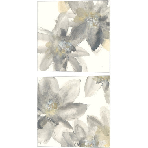 Gray and Silver Flowers by Chris Paschke, 2 Piece Canvas Art Set
