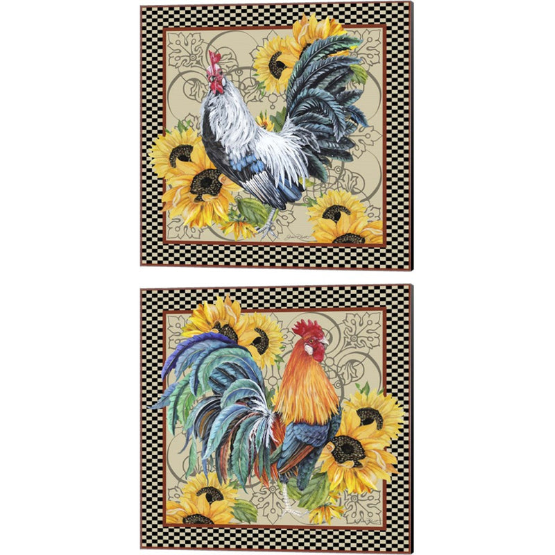 Country Time Rooster by Jean Plout, 2 Piece Canvas Art Set