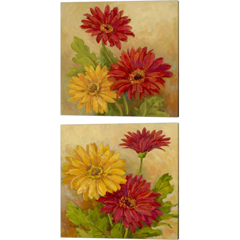 Gerber Daisies by Barbara Mock, 2 Piece Canvas Art Set