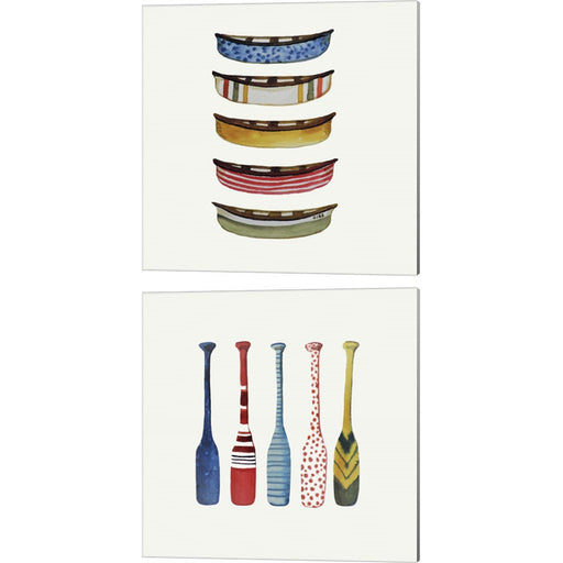 Canoe & Paddle by Sylvie Demers, 2 Piece Canvas Art Set