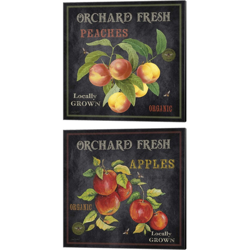 Orchard Fresh Peaches & Apples by Jean Plout, 2 Piece Canvas Art Set