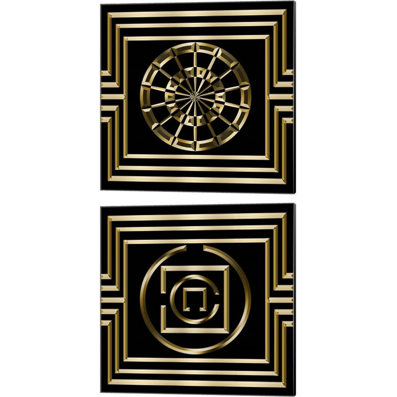 Gold Deco by Art Deco Designs, 2 Piece Canvas Art Set
