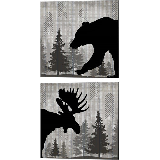 Blue Bear Lodge Sign B by LightBoxJournal, 2 Piece Canvas Art Set