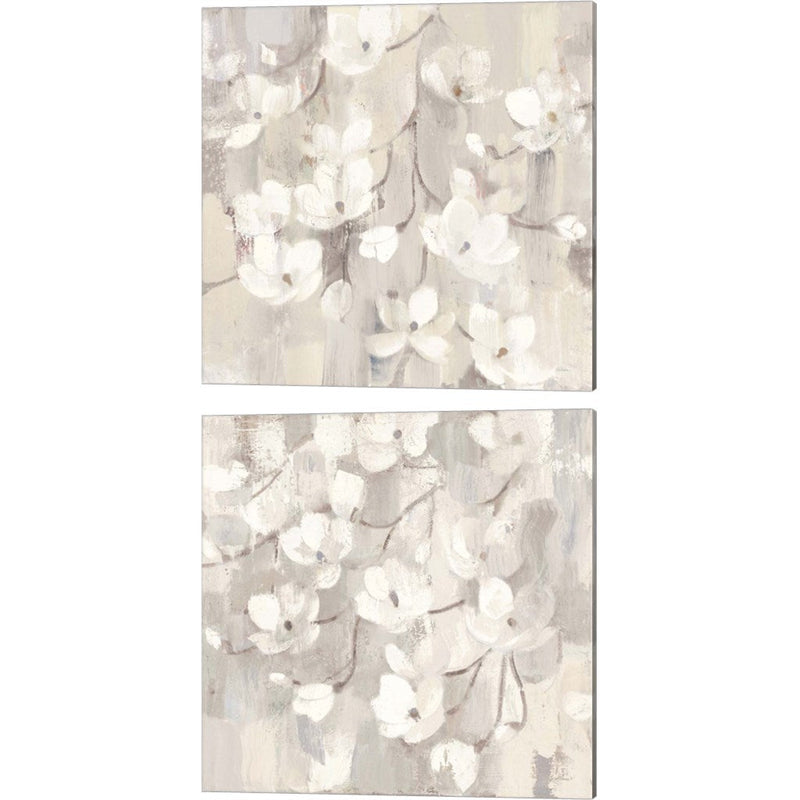 Magnolias in Spring Neutral by Albena Hristova, 2 Piece Canvas Art Set