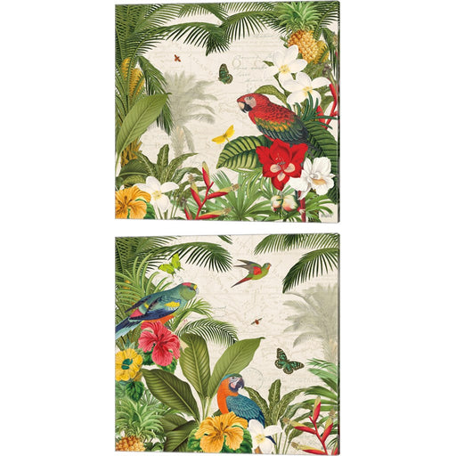 Parrot Paradise B by Katie Pertiet, 2 Piece Canvas Art Set