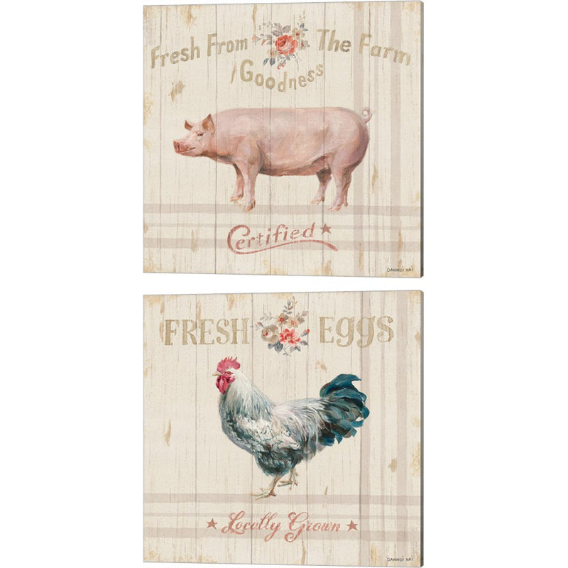 Farm Patchwork B by Danhui NAI, 2 Piece Canvas Art Set