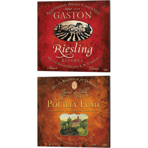 Still Life Wine Label Square A by Mary Beth Baker, 2 Piece Canvas Art Set