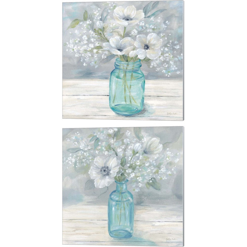 Vintage Jar Bouquet by Cynthia Coulter, 2 Piece Canvas Art Set