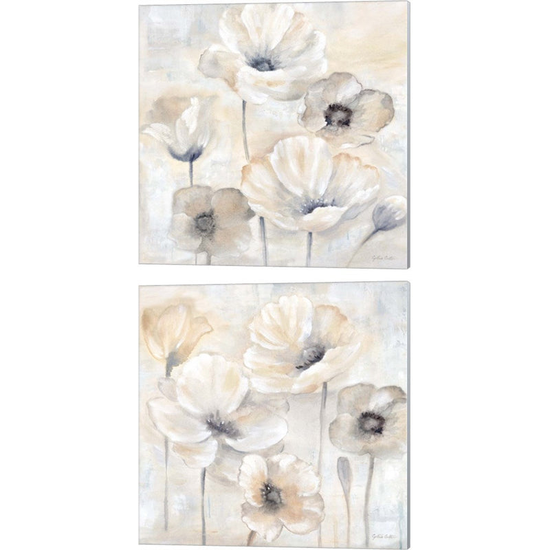 Gray Poppy Garden by Cynthia Coulter, 2 Piece Canvas Art Set