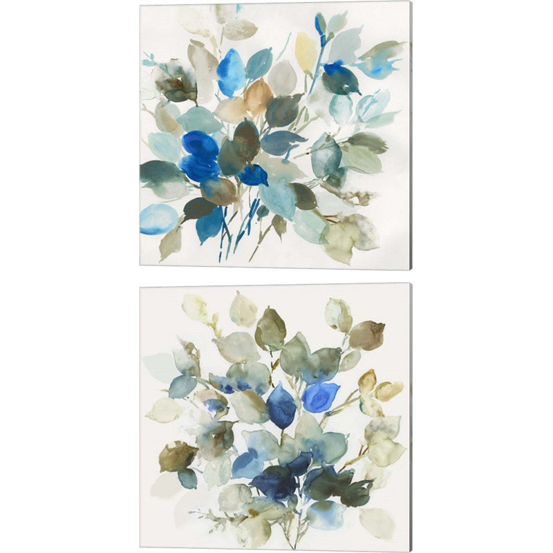 Blue Leaves by Asia Jensen, 2 Piece Canvas Art Set