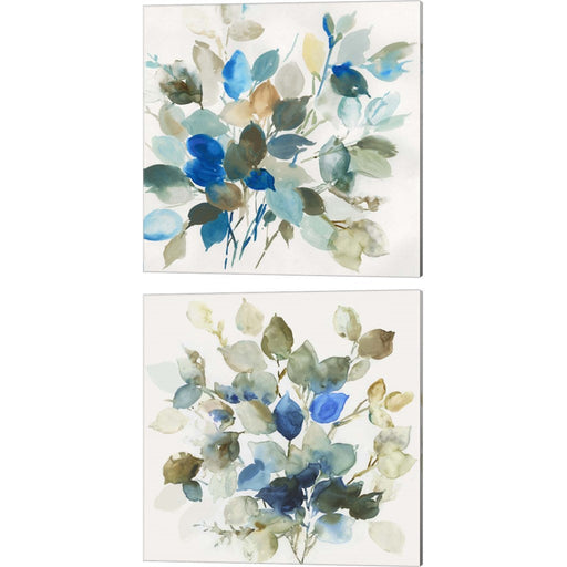 Blue Leaves by Asia Jensen, 2 Piece Canvas Art Set