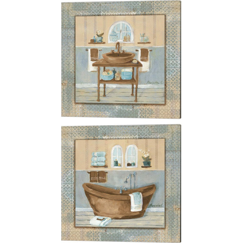 Copper Sink & Tub Variation by Marietta Cohen, 2 Piece Canvas Art Set