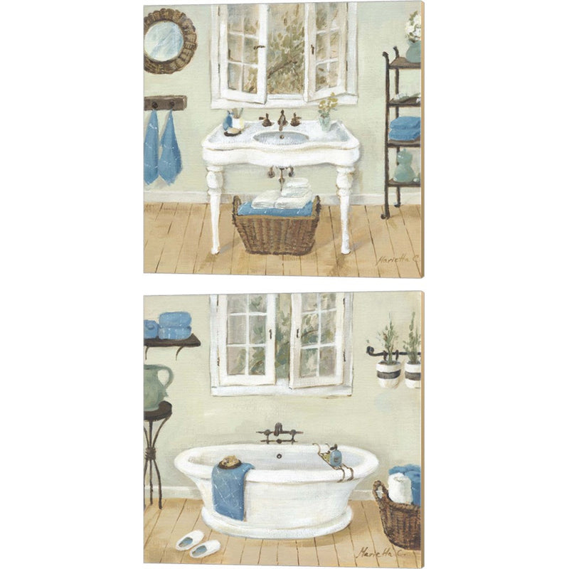 French Country Bathroom by Marietta Cohen, 2 Piece Canvas Art Set
