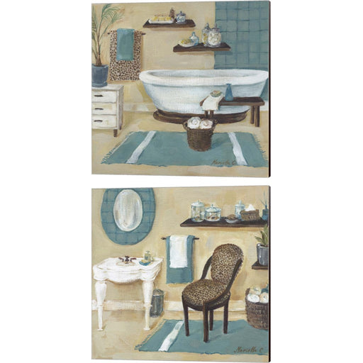 Cheetah Pattern Bath by Marietta Cohen, 2 Piece Canvas Art Set