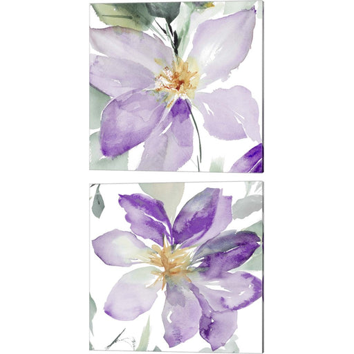 Clematis in Purple Shades by Lanie Loreth, 2 Piece Canvas Art Set