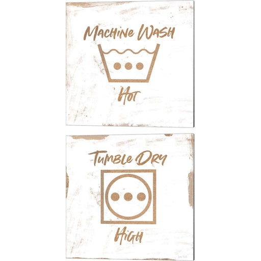 Machine Wash - Hot & Tumble Dry - High by Linda Woods, 2 Piece Canvas Art Set