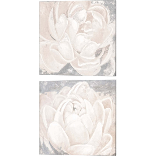 White Grey Flower by Patricia Pinto, 2 Piece Canvas Art Set