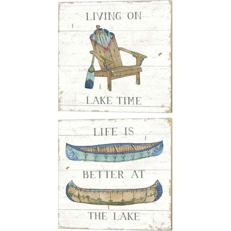 Lake Sketches Color by Daphne Brissonnet, 2 Piece Canvas Art Set