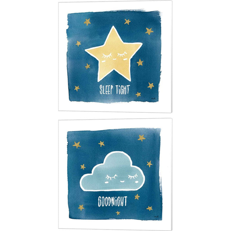 Night Sky Sleep Tight & Goodnight by Moira Hershey, 2 Piece Canvas Art Set