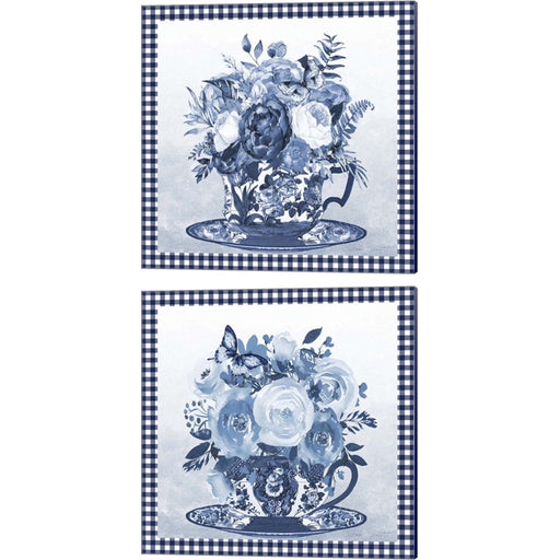 Blue Teacup Bouquet by Jean Plout, 2 Piece Canvas Art Set