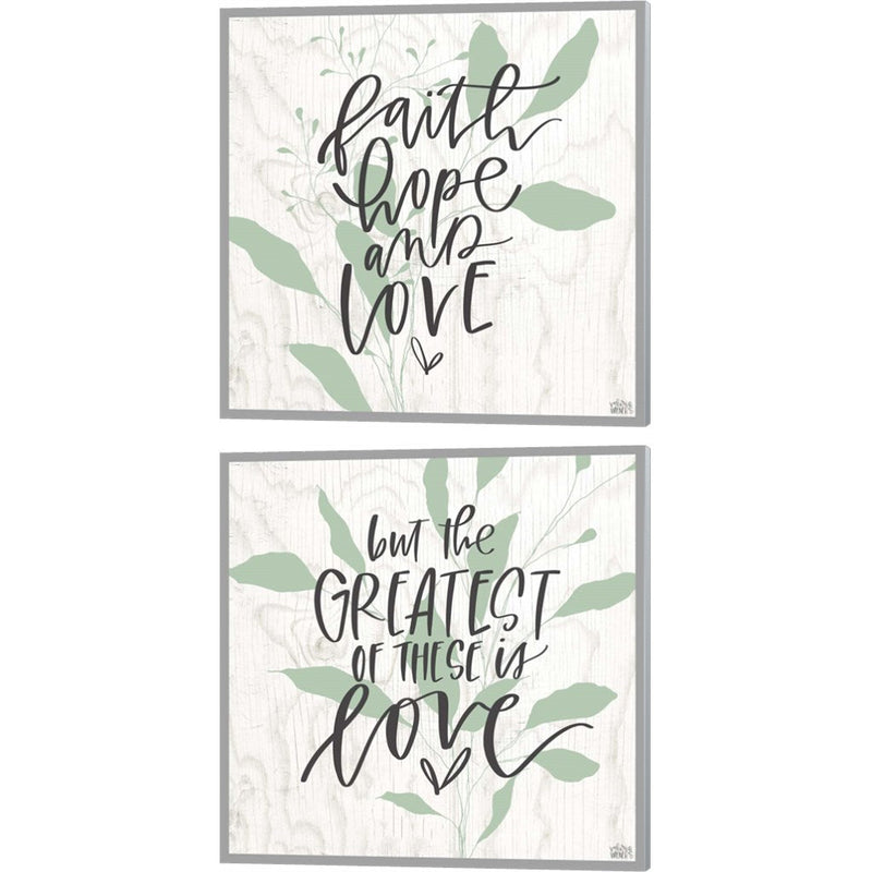 Faith, Hope, Love & The Greatest B by Valerie Wieners, 2 Piece Canvas Art Set