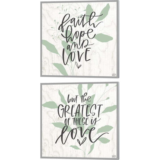 Faith, Hope, Love & The Greatest B by Valerie Wieners, 2 Piece Canvas Art Set