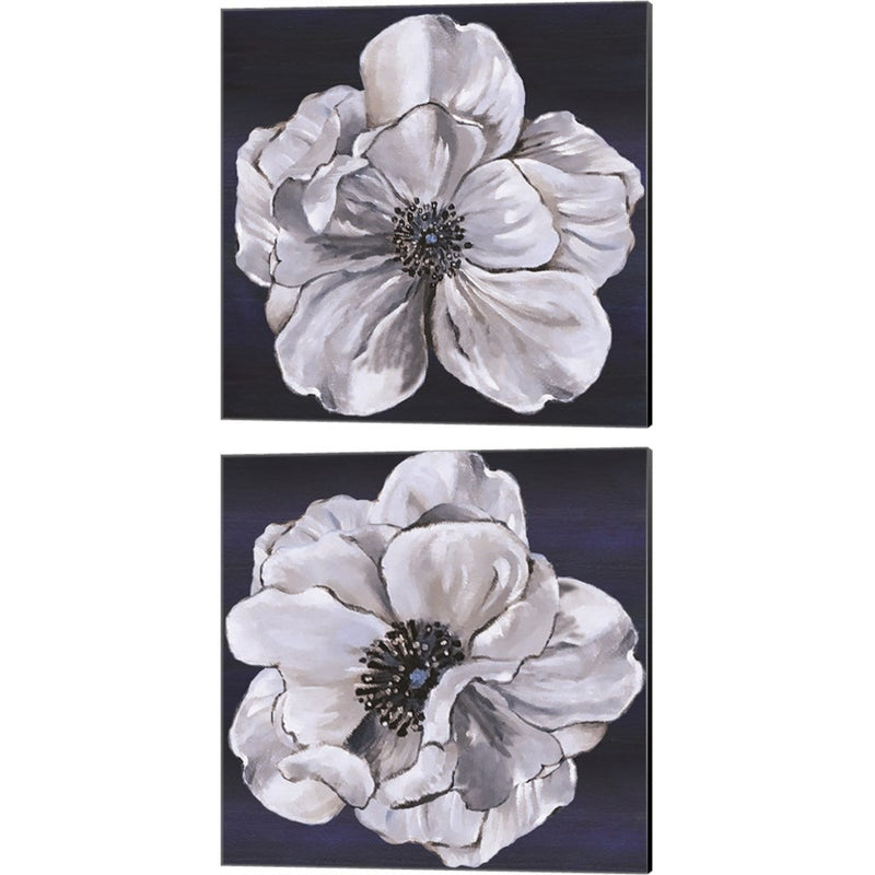 Blue & White Floral by Lee C, 2 Piece Canvas Art Set