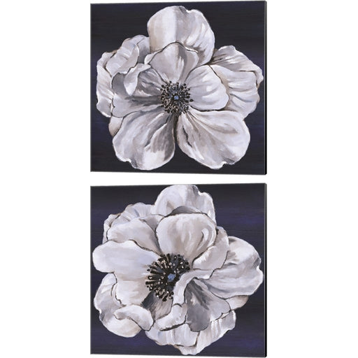 Blue & White Floral by Lee C, 2 Piece Canvas Art Set