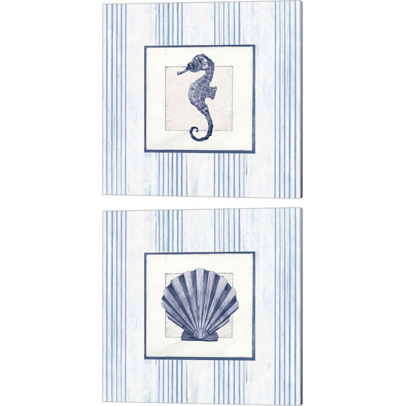Sanibel Shell Navy by Avery Tillmon, 2 Piece Canvas Art Set