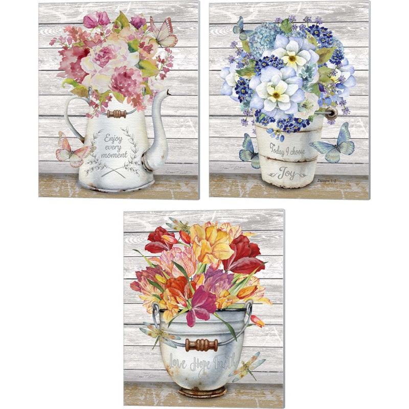 Bouquets of Inspiration by Jean Plout, 3 Piece Canvas Art Set