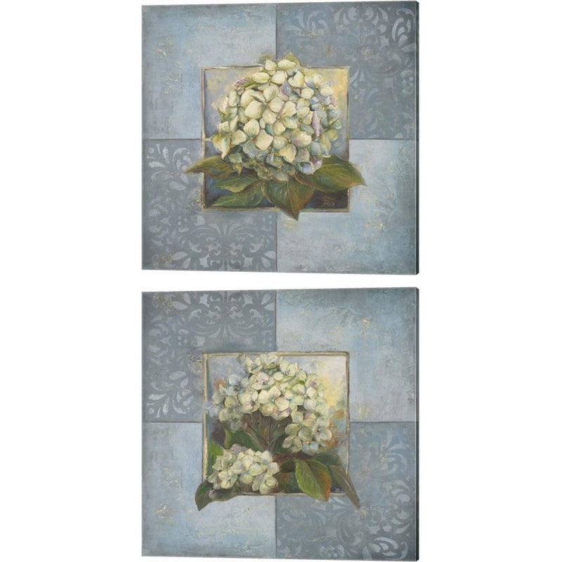Hydrangeas on Blue by Patricia Pinto, 2 Piece Canvas Art Set