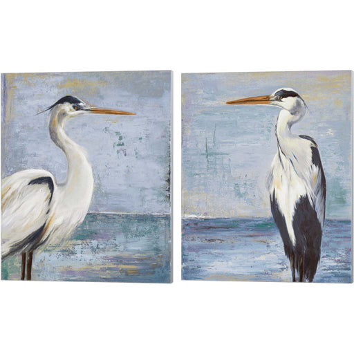 Blue Heron On Blue by Patricia Pinto, 2 Piece Canvas Art Set